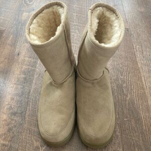 EMU RIDGE | Australian Merino Shearling Wool Fur & Suede Barwon Low ‘Sand’ Boots
